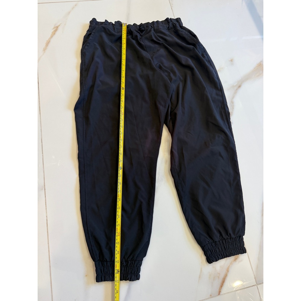 Black Lightweight Jogger Pants Elastic Waist Drawstring Athletic‎ Trousers - Picture 3 of 6